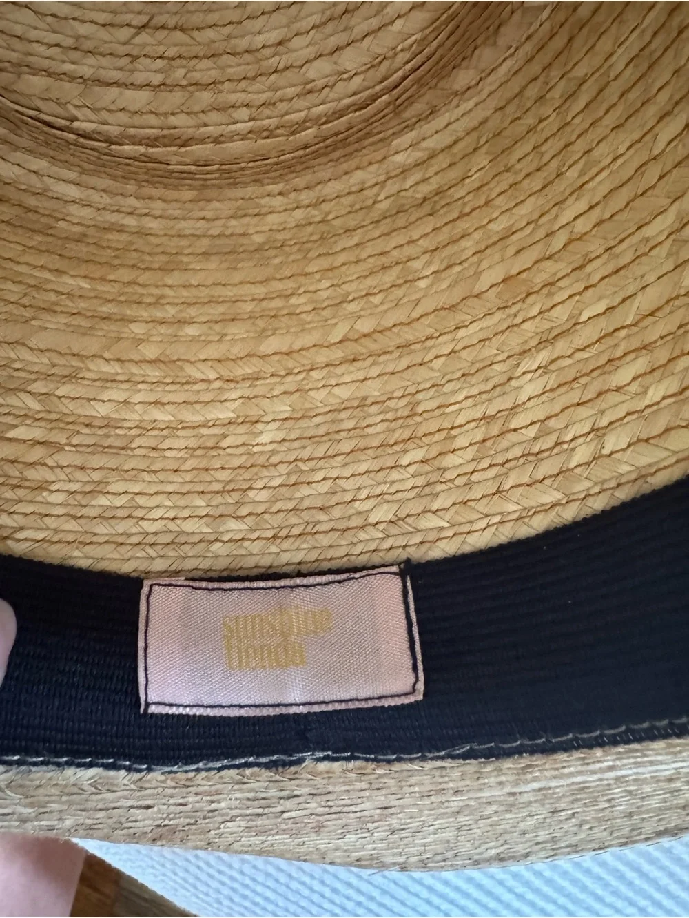 Classic Wide-Brim Straw Fedora Hat with Black-Striped Band